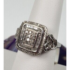 Diamond Engagement Wedding Celtic Motif Ring 925 Sterling Silver 1/2 CTTW Size7